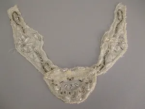 Antique lace Victorian era Beaded applique silk