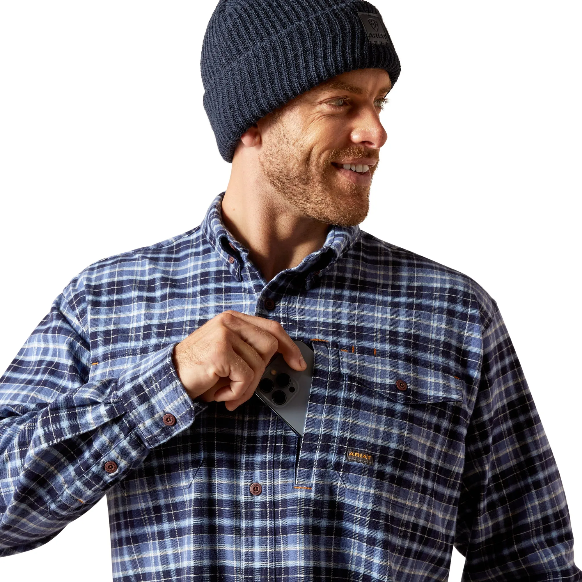 Ariat Men's Rebar Flannel DuraStratch Work Shirt - Allure Plaid