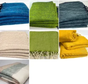 ASSORTED COLORS WOOL BLEND SHAWL 80x195CM