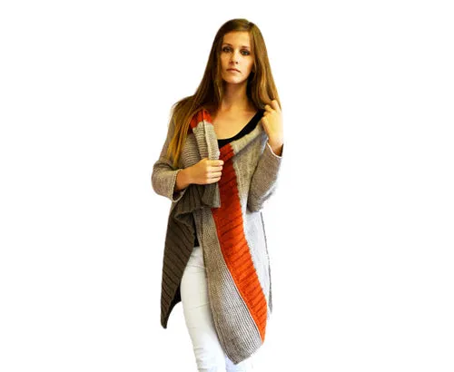 Asymmetric stripes Cardigan