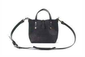AVERY LEATHER TOTE BAG - MINI CROSSBODY - BLACK