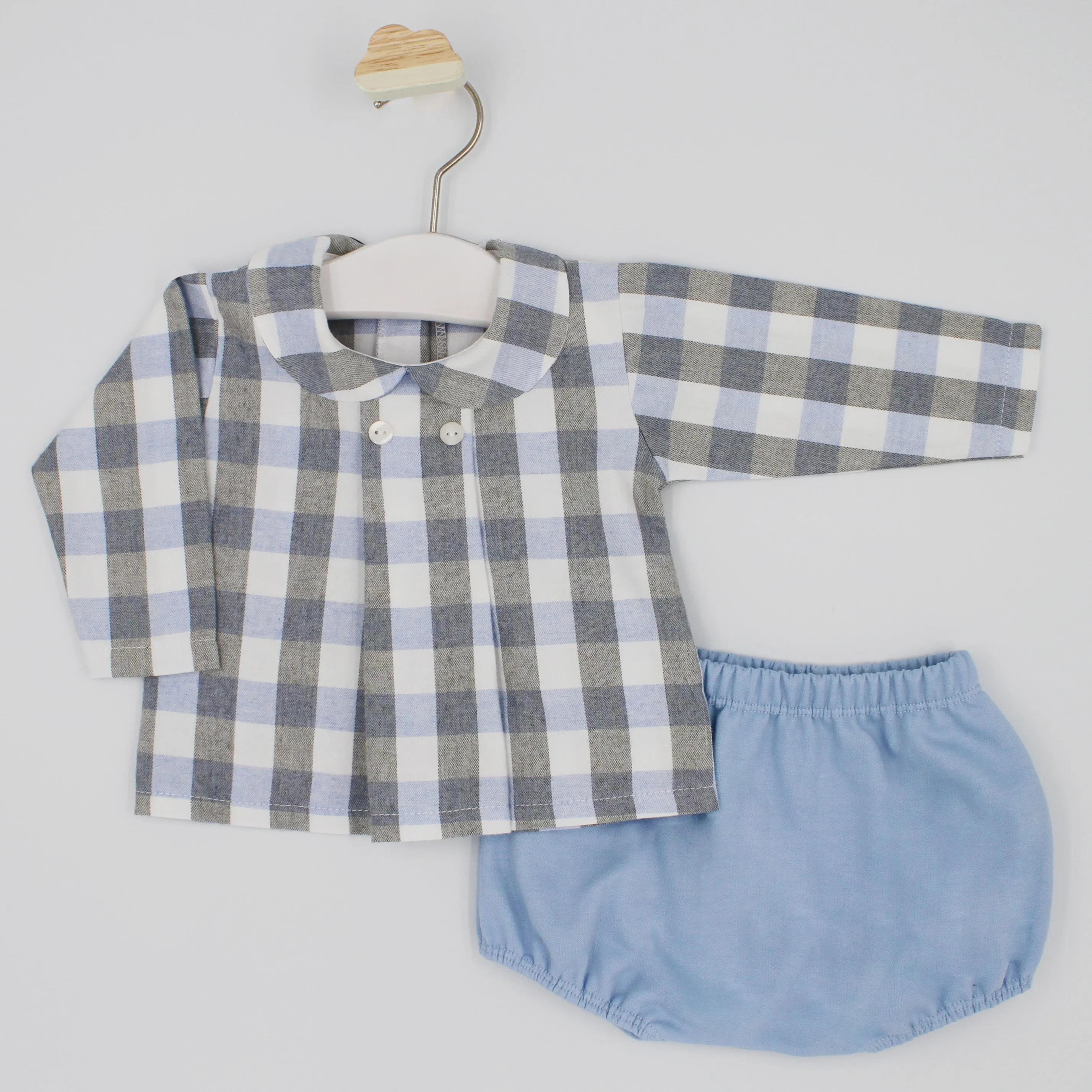 AW24 Rapife Baby Boy Blue & Grey Check Jam Pants Set 4518