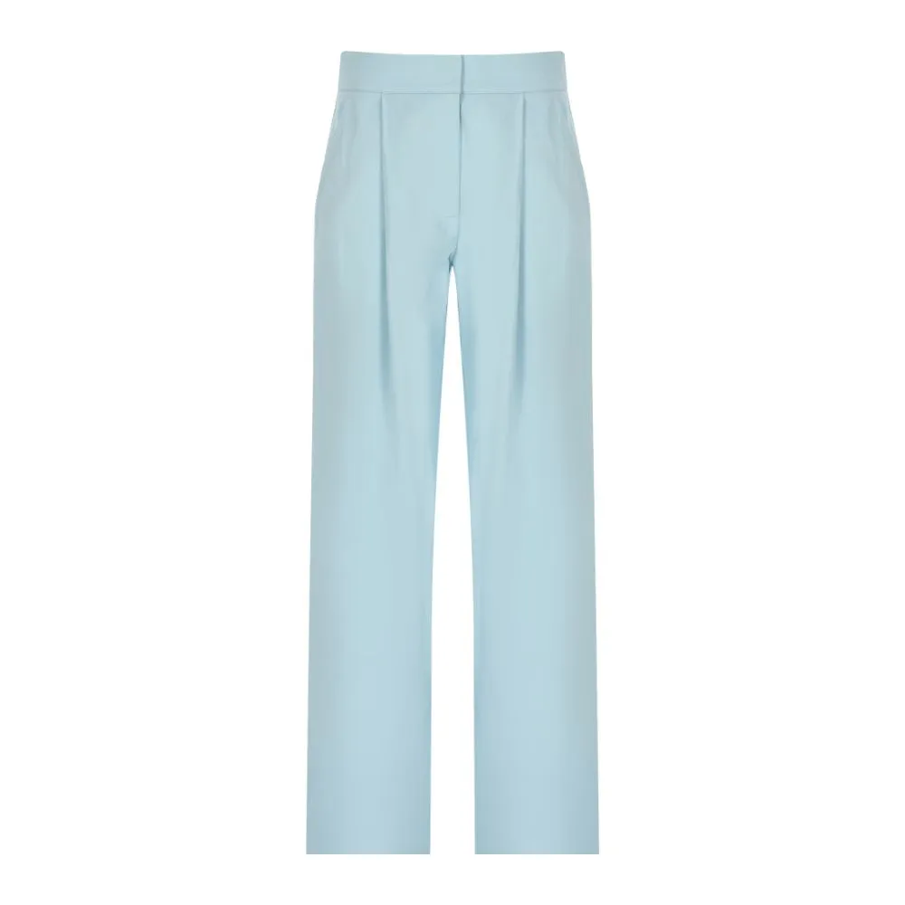 Baby Blue Wide-Leg Canvas Pant