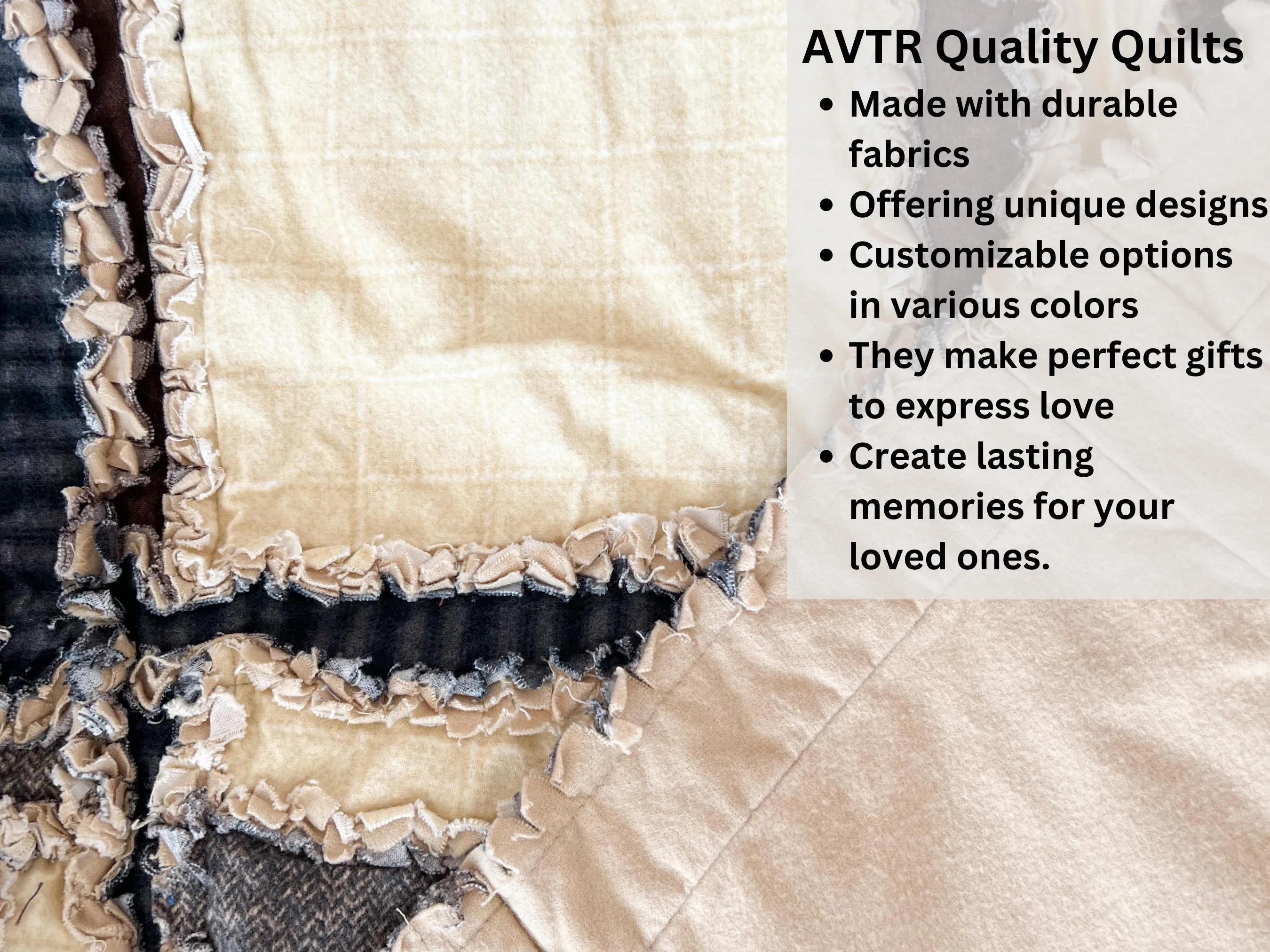 Baby Boy Rag Quilt, Handmade Quilts for Sale, Soft Flannel Boys Bedding, Tan and Neutral Baby Quilt, Heirloom-Quality Baby Bedding