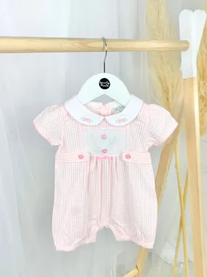 Baby Girl Pink Striped Romper