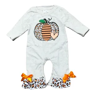 Baby Girls Thanksgiving Autumn Orange Pumpkin Romper