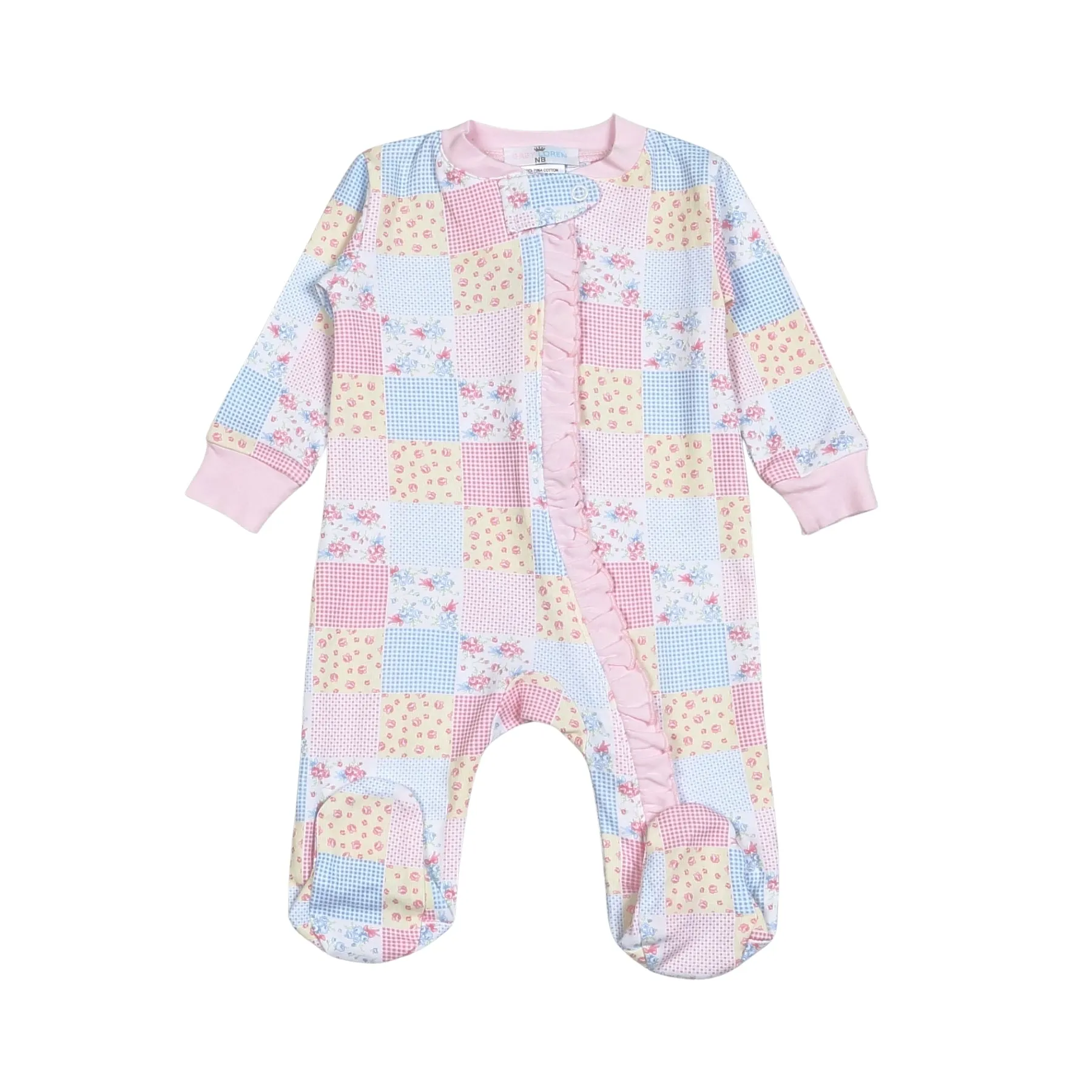 Baby Loren Petal & Patches Zipper Footie