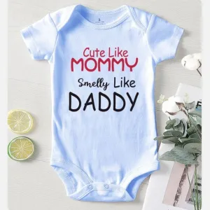 Baby Romper Cute Like Mommy Blue