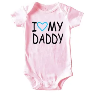 Baby Romper Love Daddy Pink