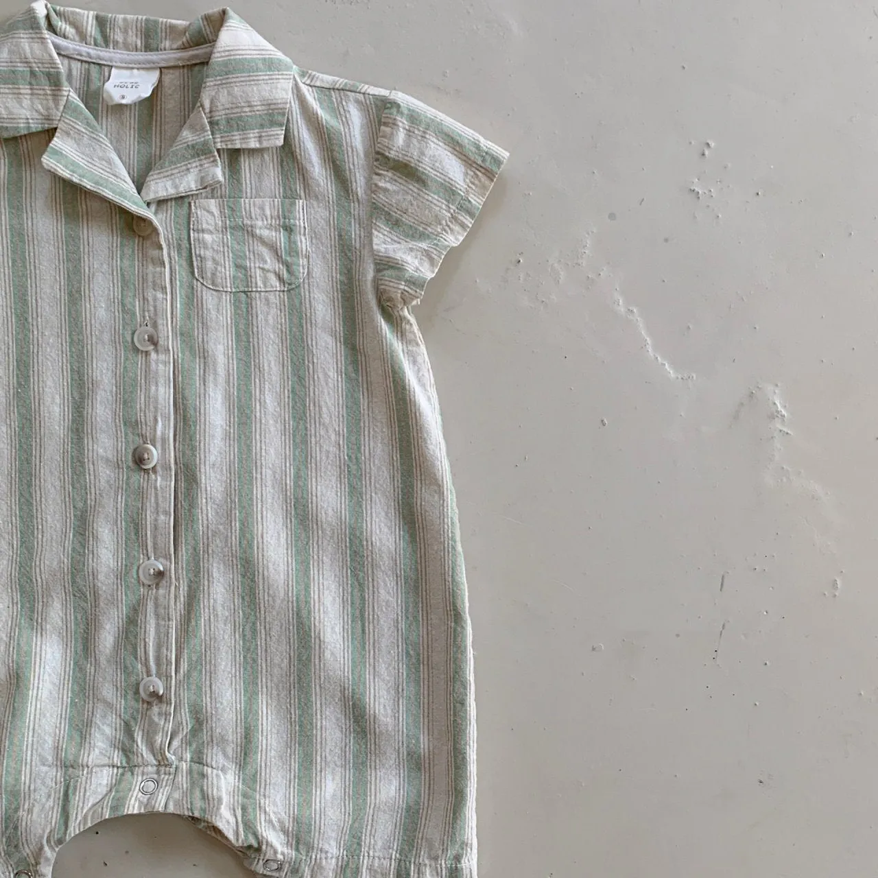 Baby Summer Striped Suit Romper - Mint