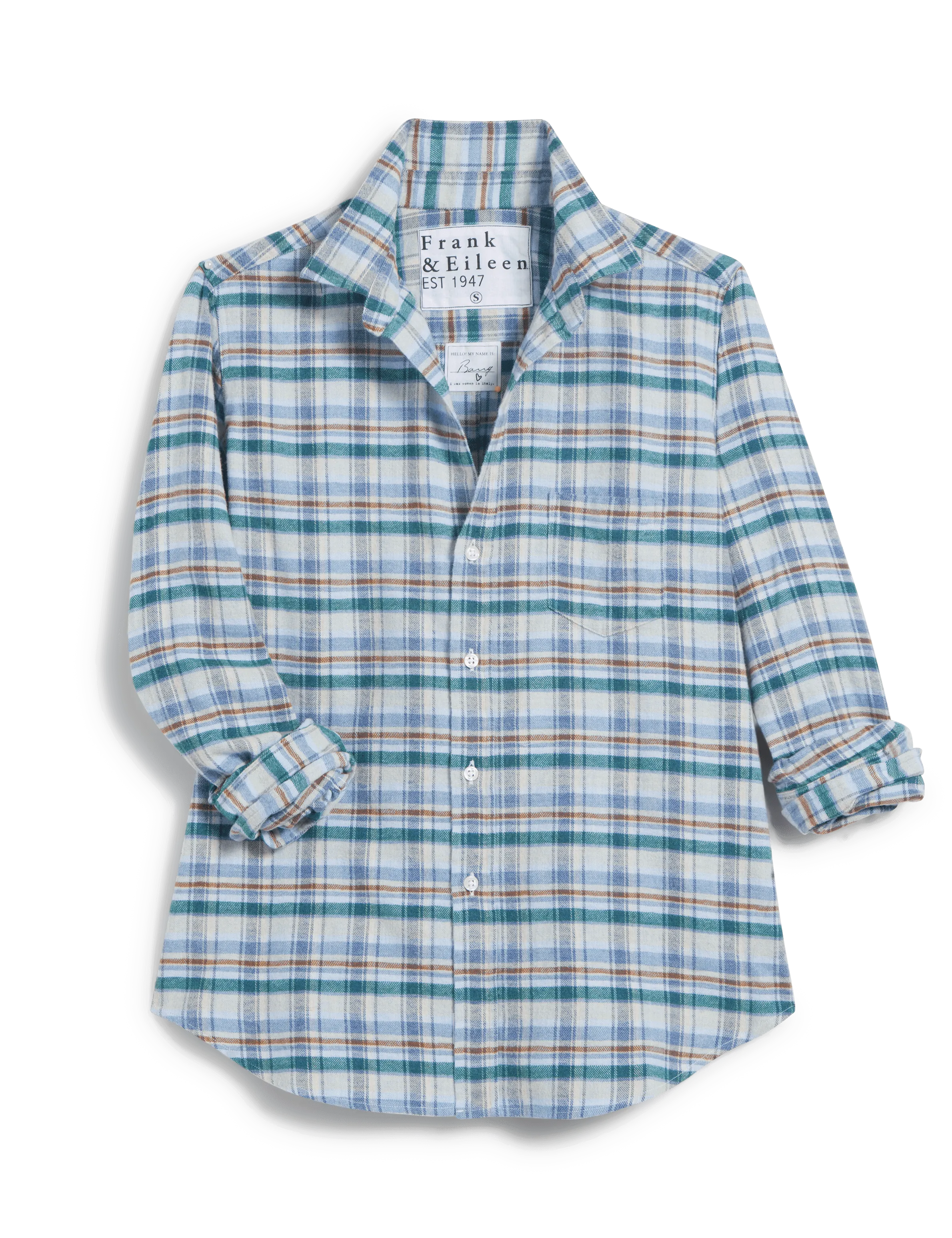BARRY Cream and Blue Plaid, Flannel