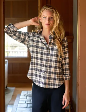 BARRY Heather Navy Plaid, Italian Flannel