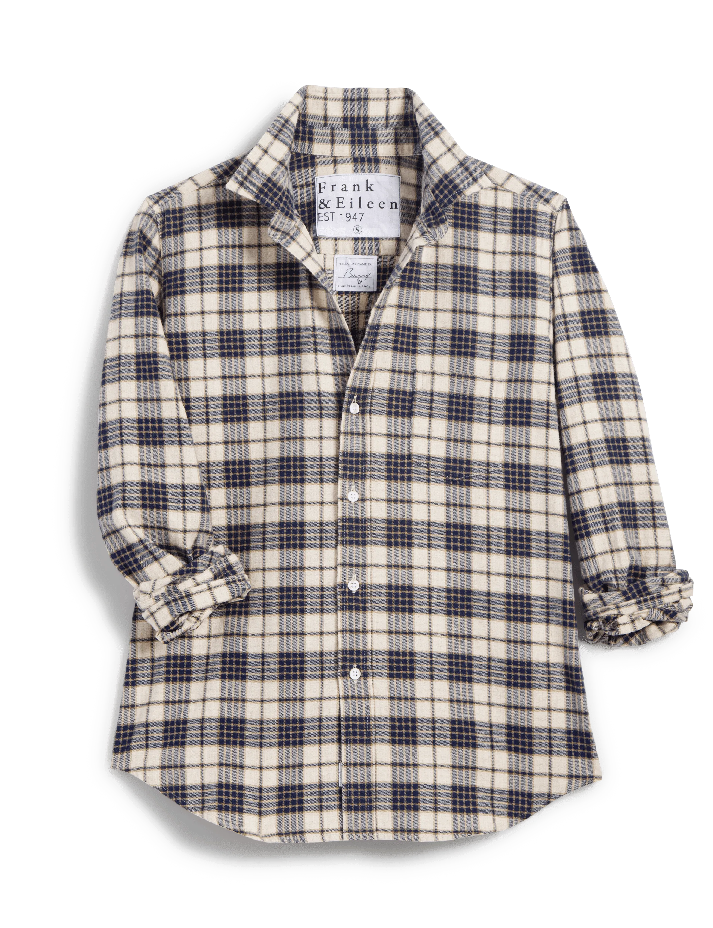 BARRY Heather Navy Plaid, Italian Flannel