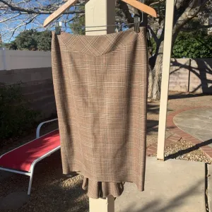 BCBG 100% wool plaid skirt size 2