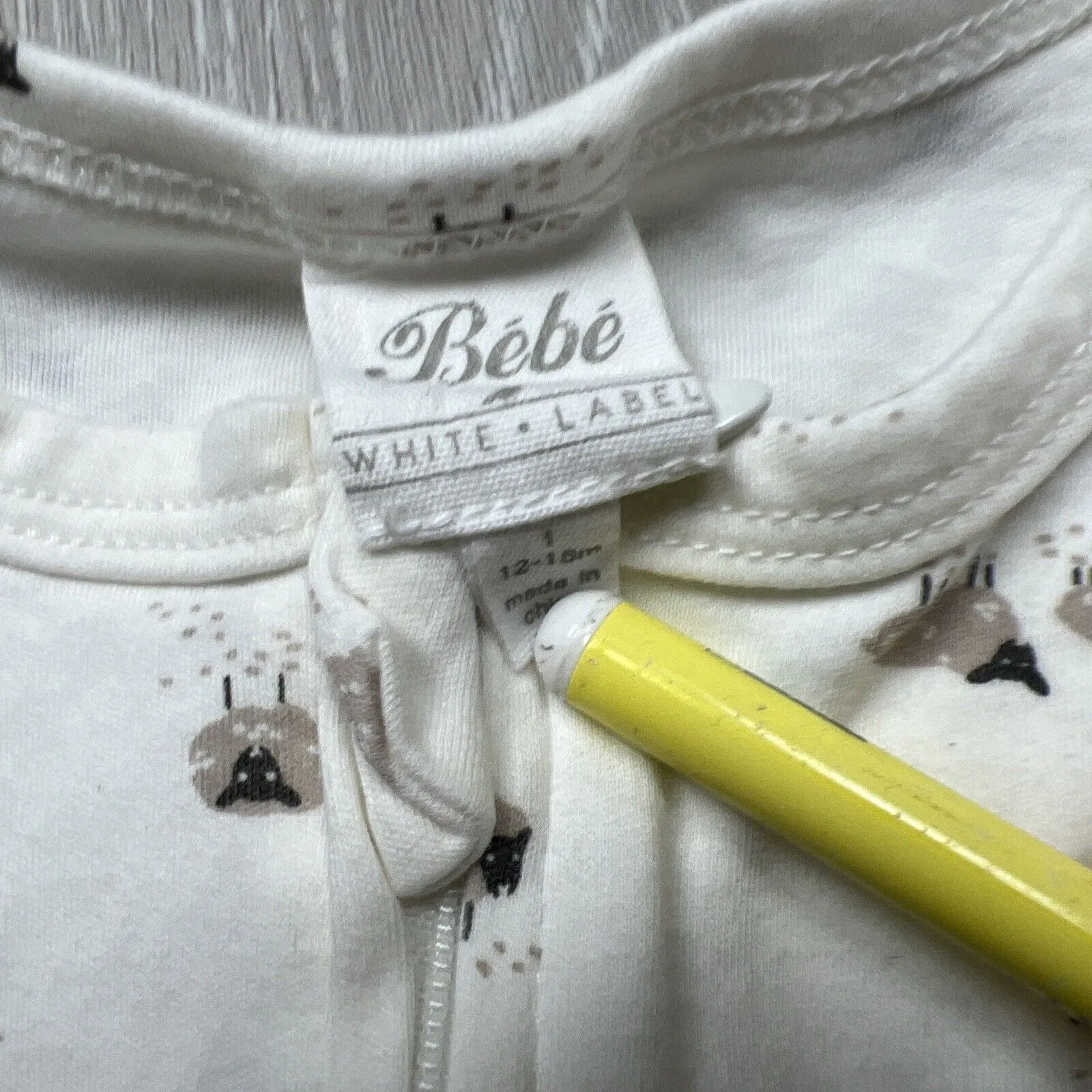 Bebe White Label Kids Full Zip One Piece Playsuits Size 12 - 18 Months