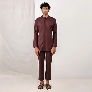 Beckett - Dark Mahogany Short Kurta Set
