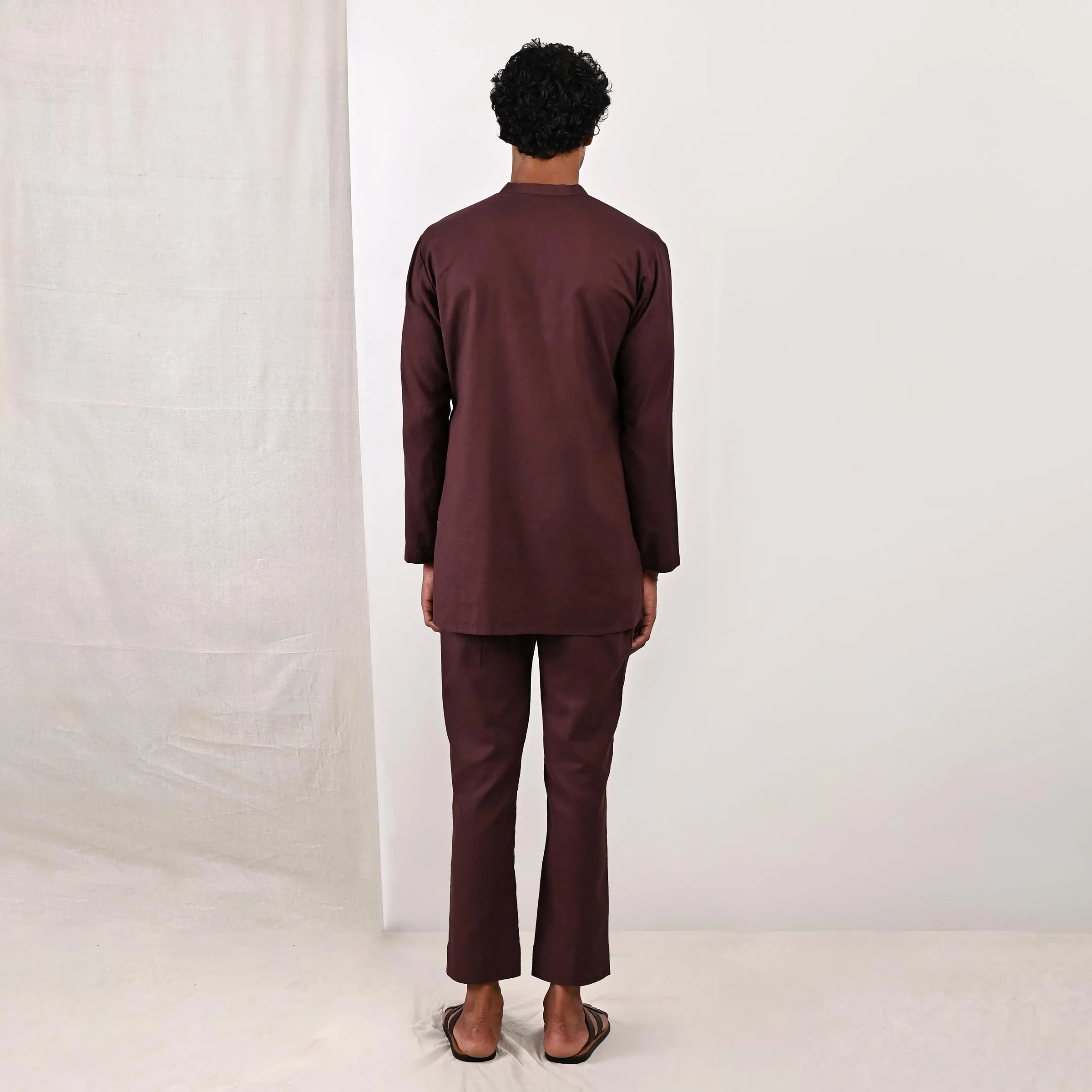 Beckett - Dark Mahogany Short Kurta Set