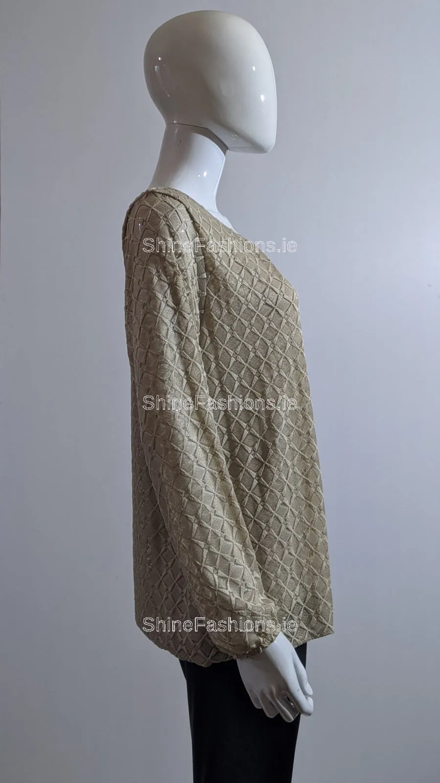 Beige Lace Design Top