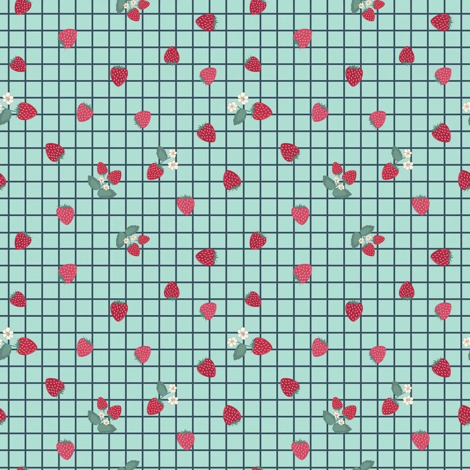 Berry Market by Riley Blake GINGHAM BERRIES/SONGBIRD