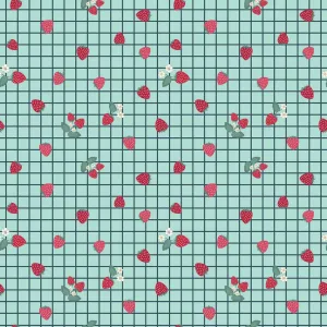 Berry Market by Riley Blake GINGHAM BERRIES/SONGBIRD