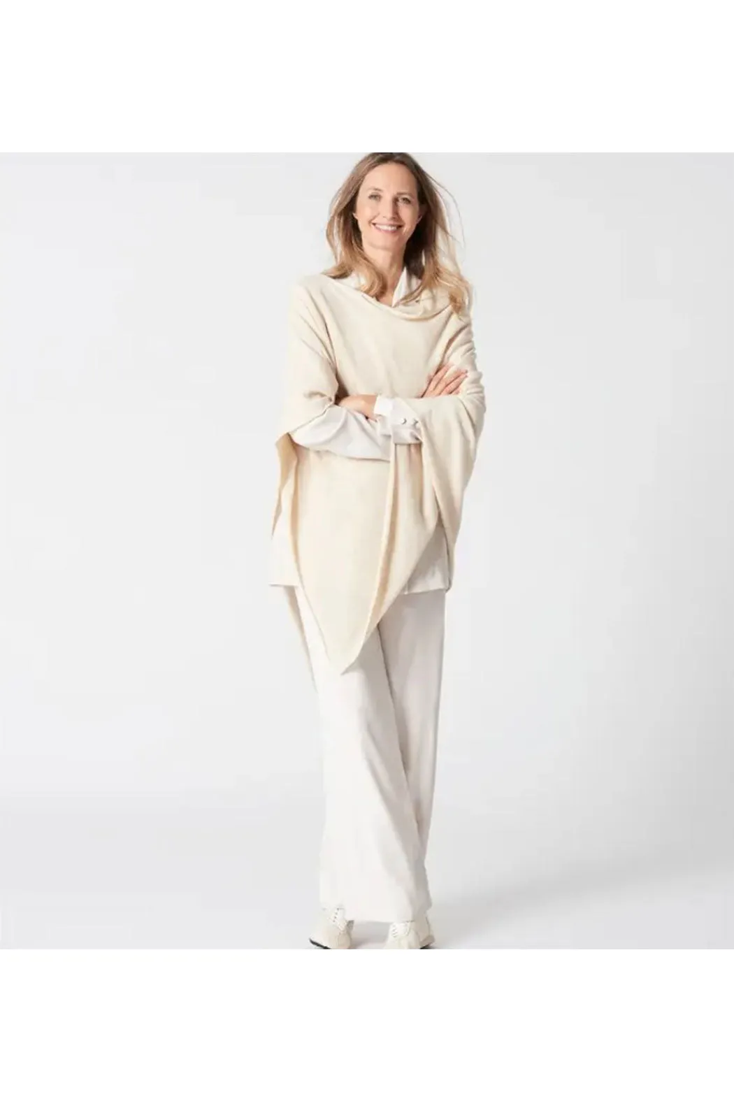 Black Cashmere Blend Poncho
