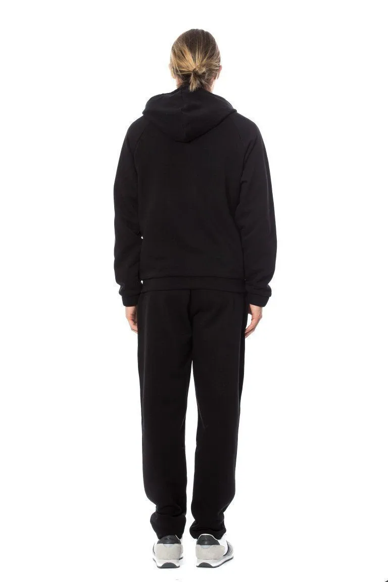 Black Cotton Hooded Sweatsuit
