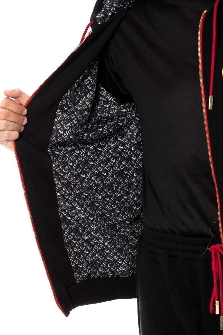 Black Cotton Hooded Sweatsuit
