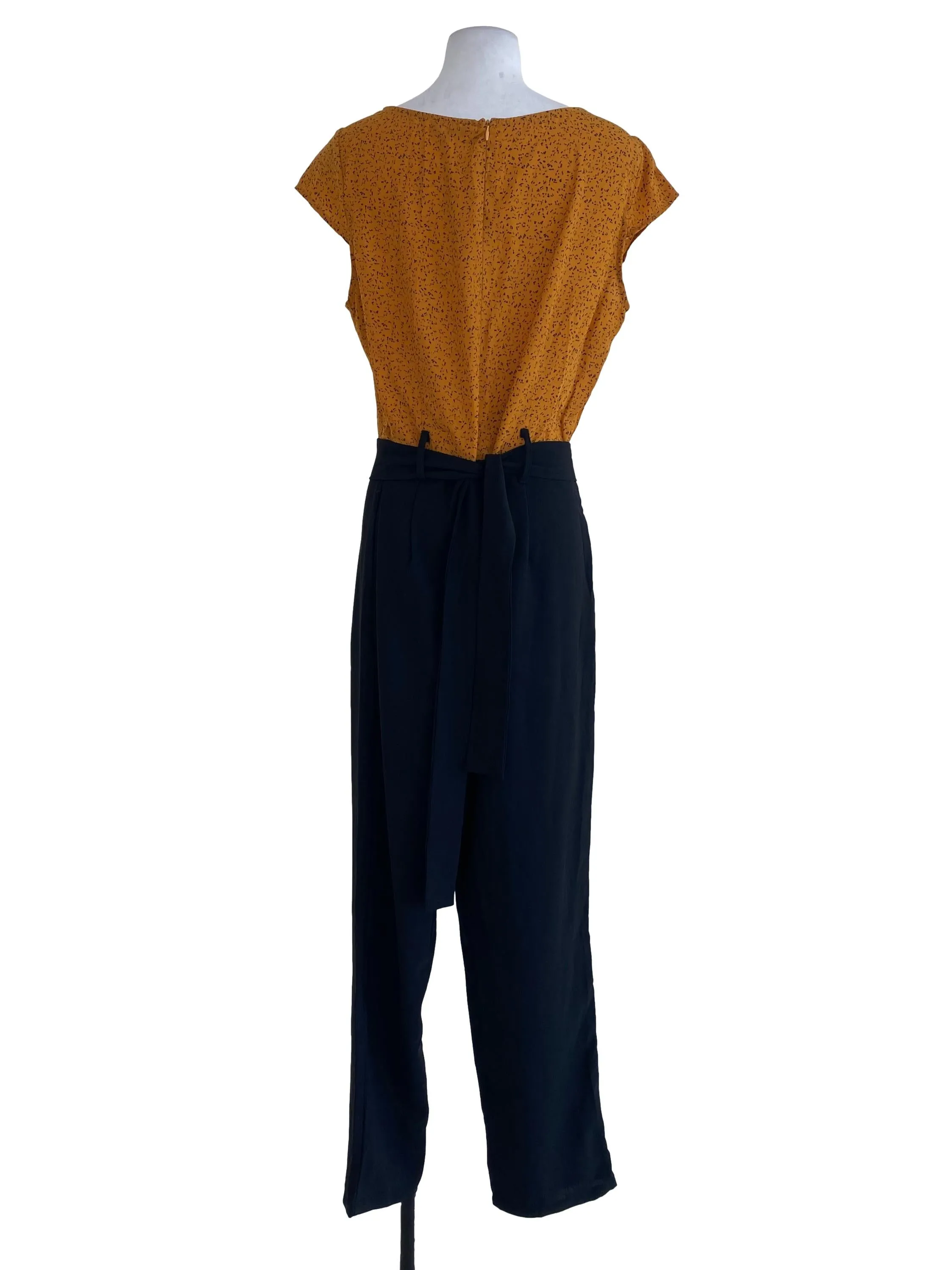 Black Half Orange Jumpsuits