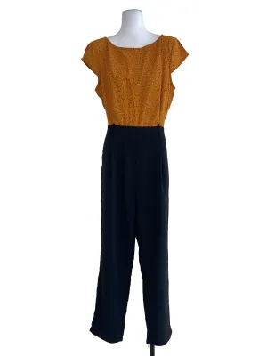 Black Half Orange Jumpsuits