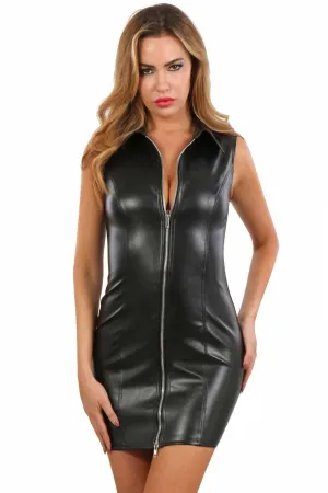 Black Leather Mini Dress