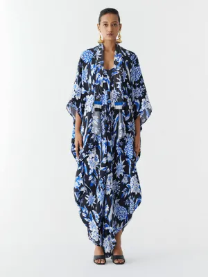 Black Pineapple Jumpsuit & Cape Set