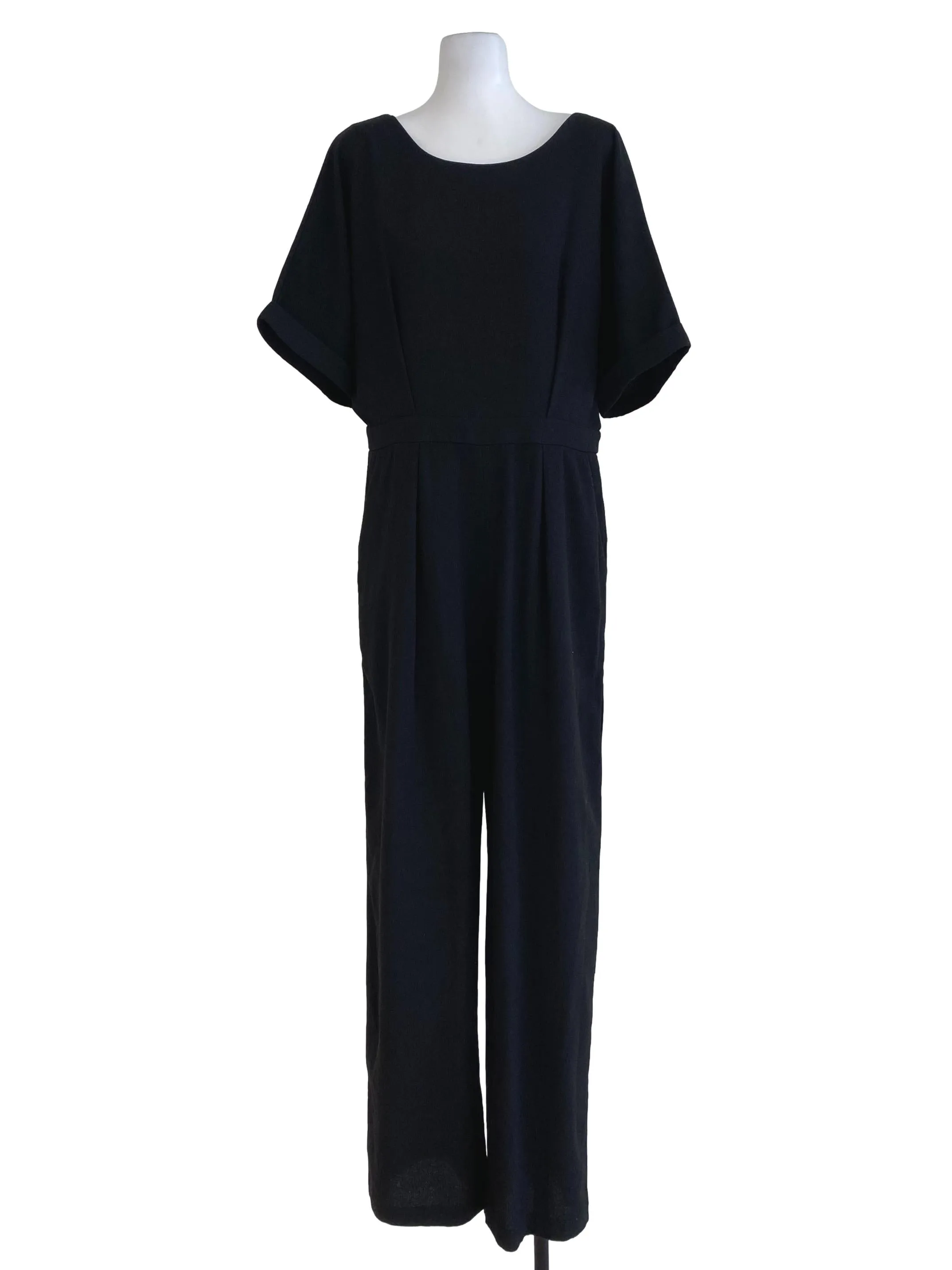 Black Plain Jumpsuits