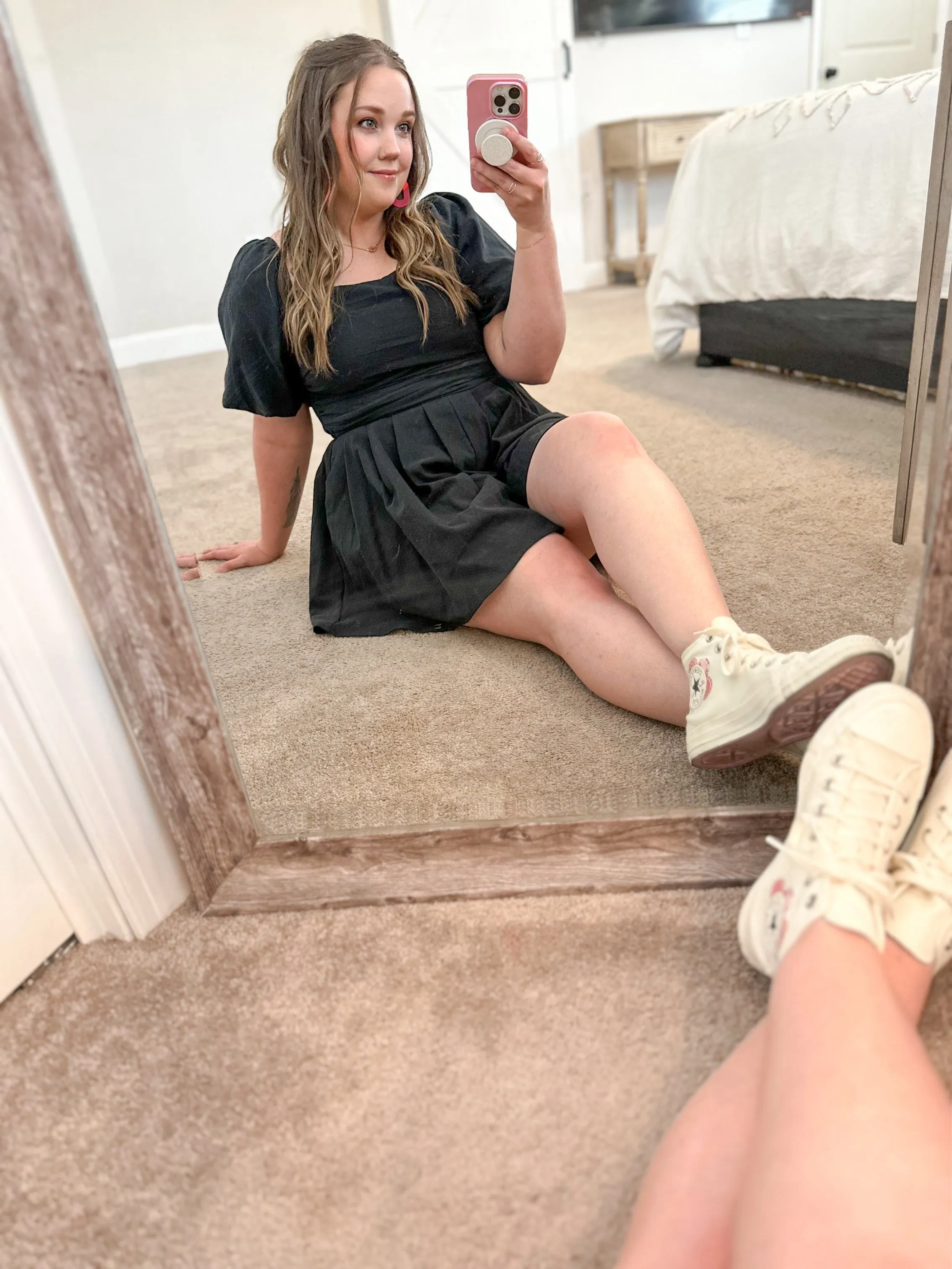 Black Puff Sleeve Romper
