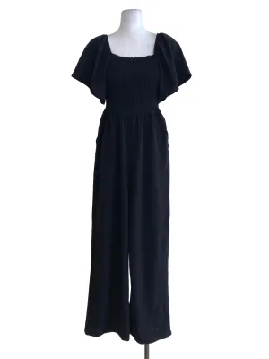Black Puffy Sleeve Jumpsuits