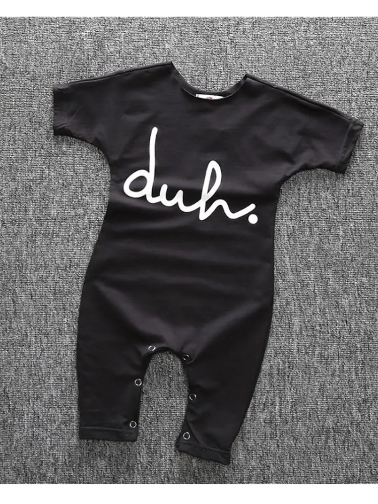 Black Shortie Baby Romper Playsuit - duh!