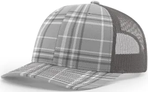 Blank Plaid Printed Trucker Grey Charcoal White