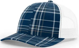 Blank Plaid Printed Trucker Navy Charcoal White