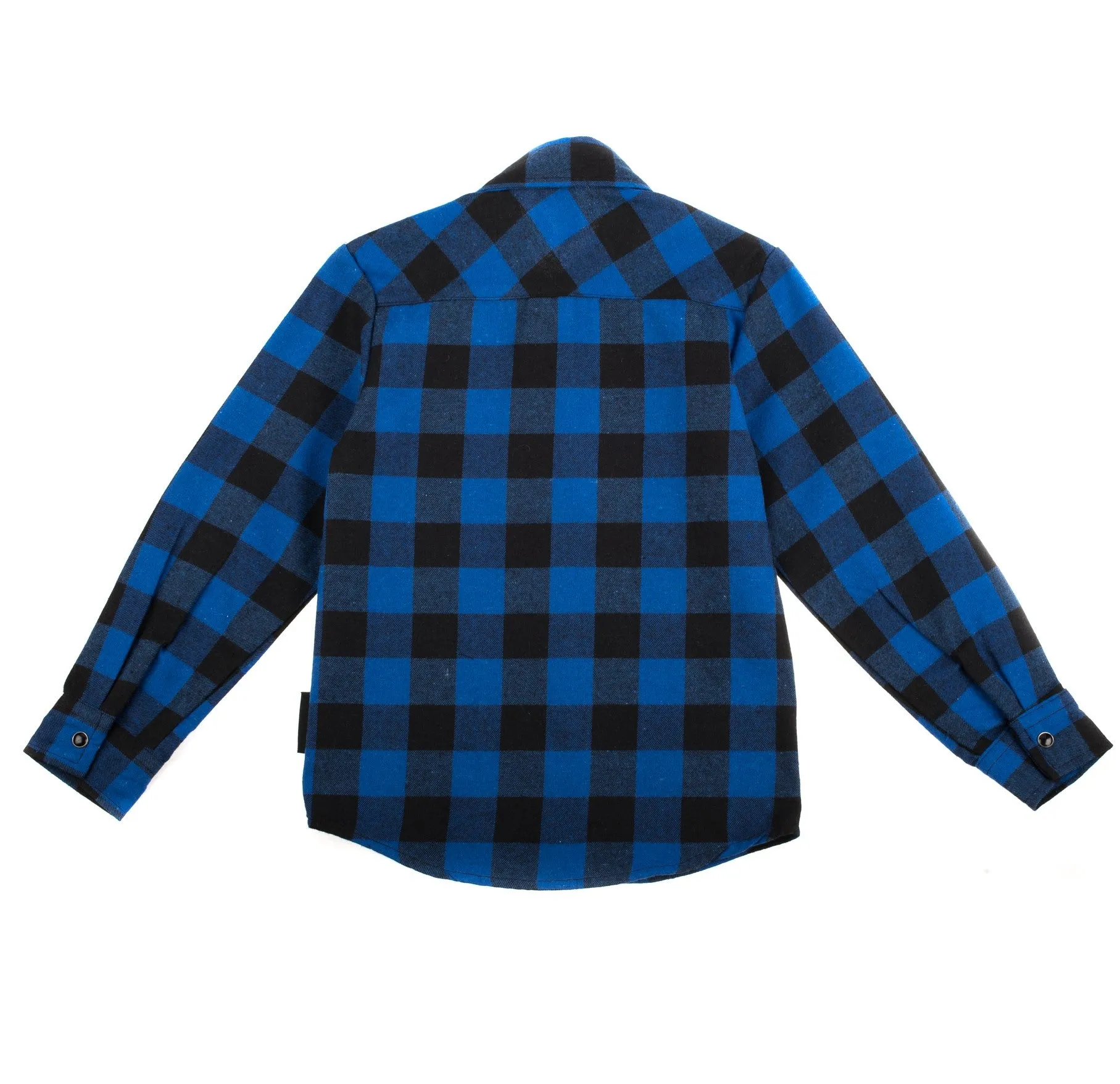 Blue and Black Plaid Marine Knuckleheads Long Sleeve Rockabilly Shirt