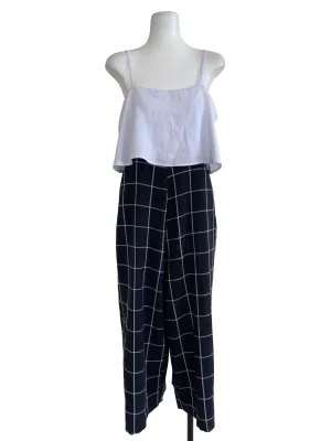 Blue Checkered Jumpsuit
