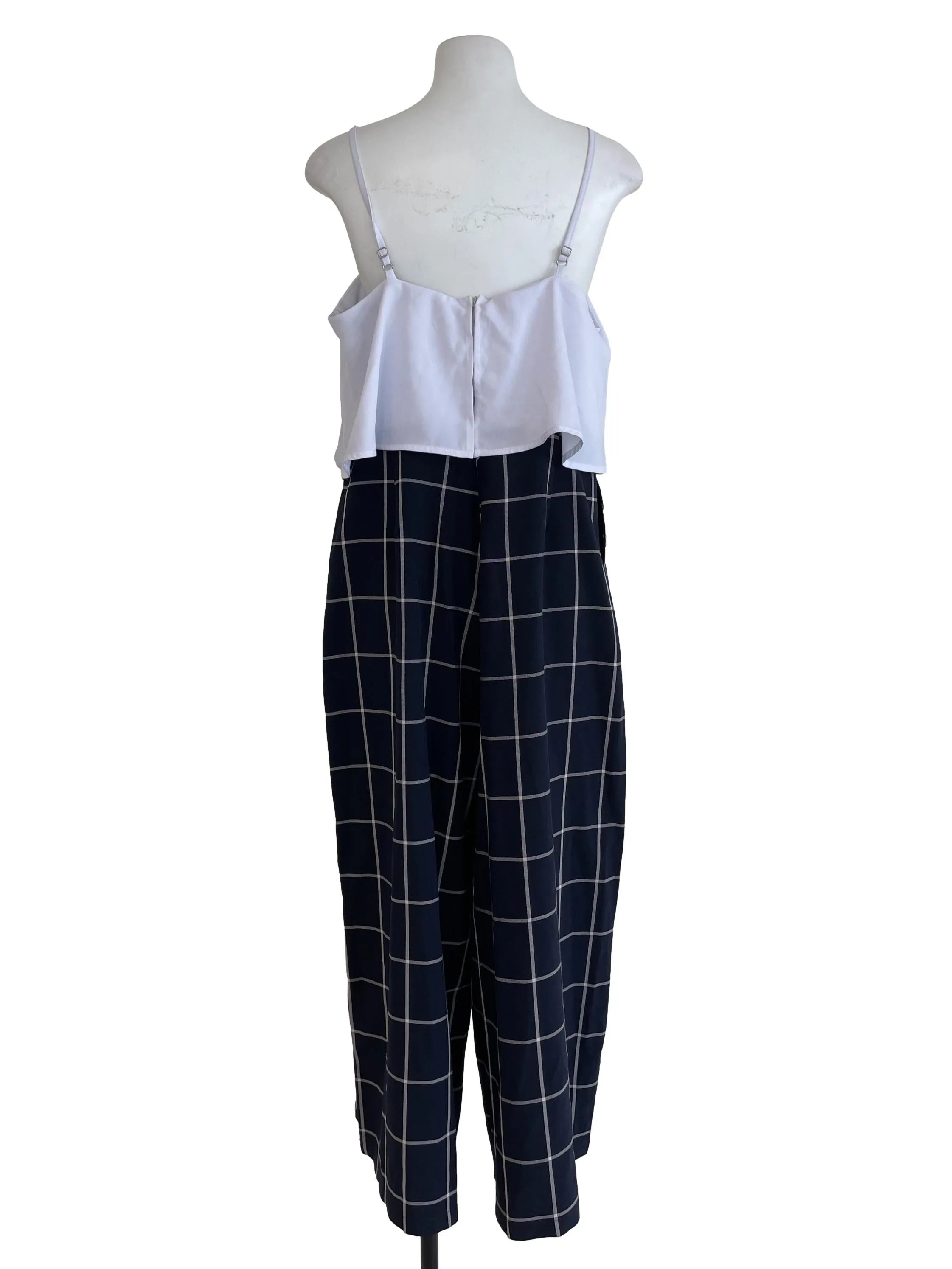 Blue Checkered Jumpsuit