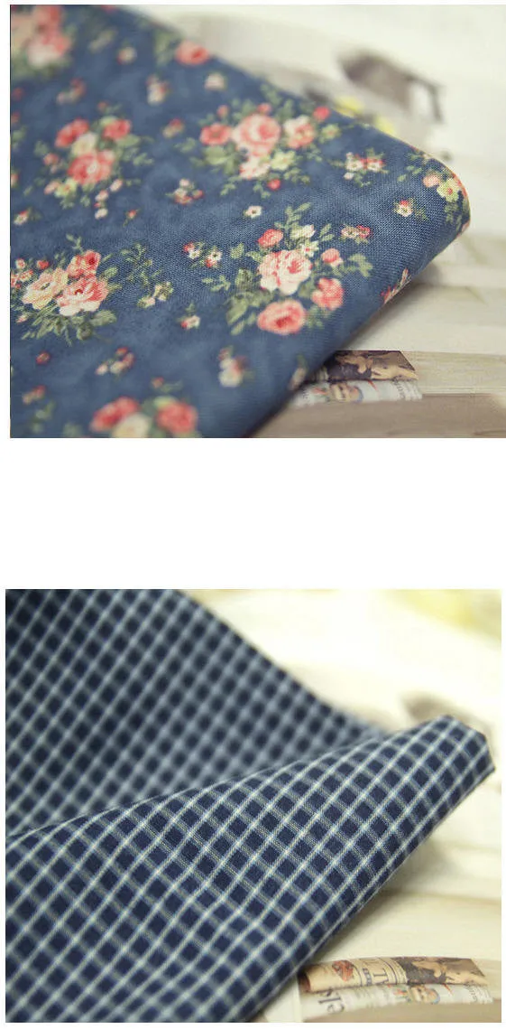 Blue Cotton Fabric - Choose From 4 Patterns - By the Yard /60477