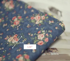 Blue Cotton Fabric - Choose From 4 Patterns - By the Yard /60477