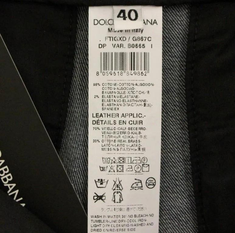 Blue Cotton Solid Pattern Logo Jeans Pants