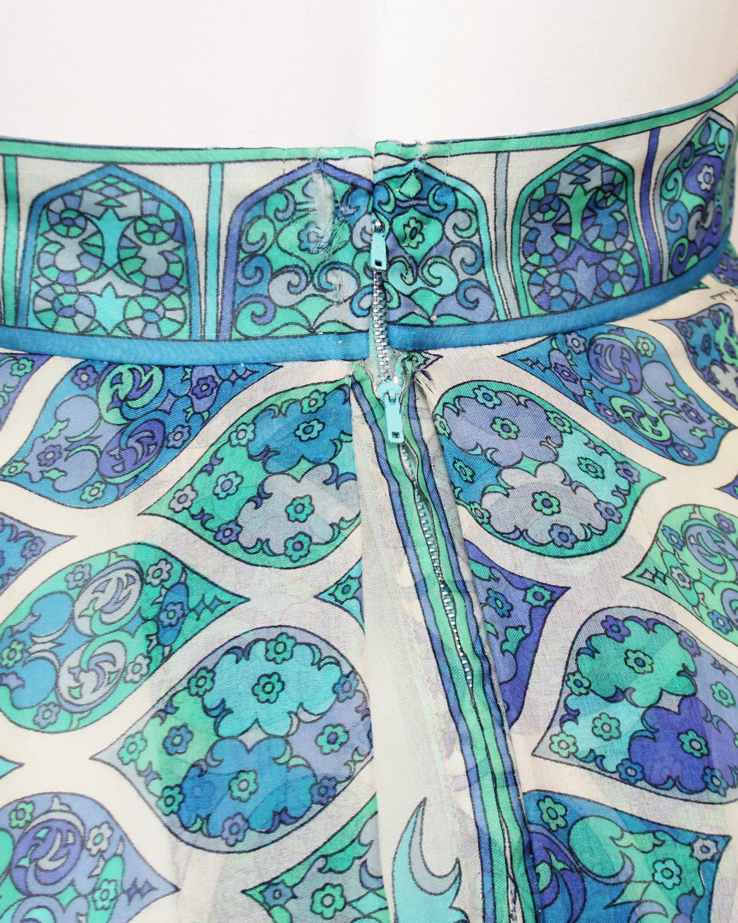 Blue, Green and White Chiffon Jumpsuit