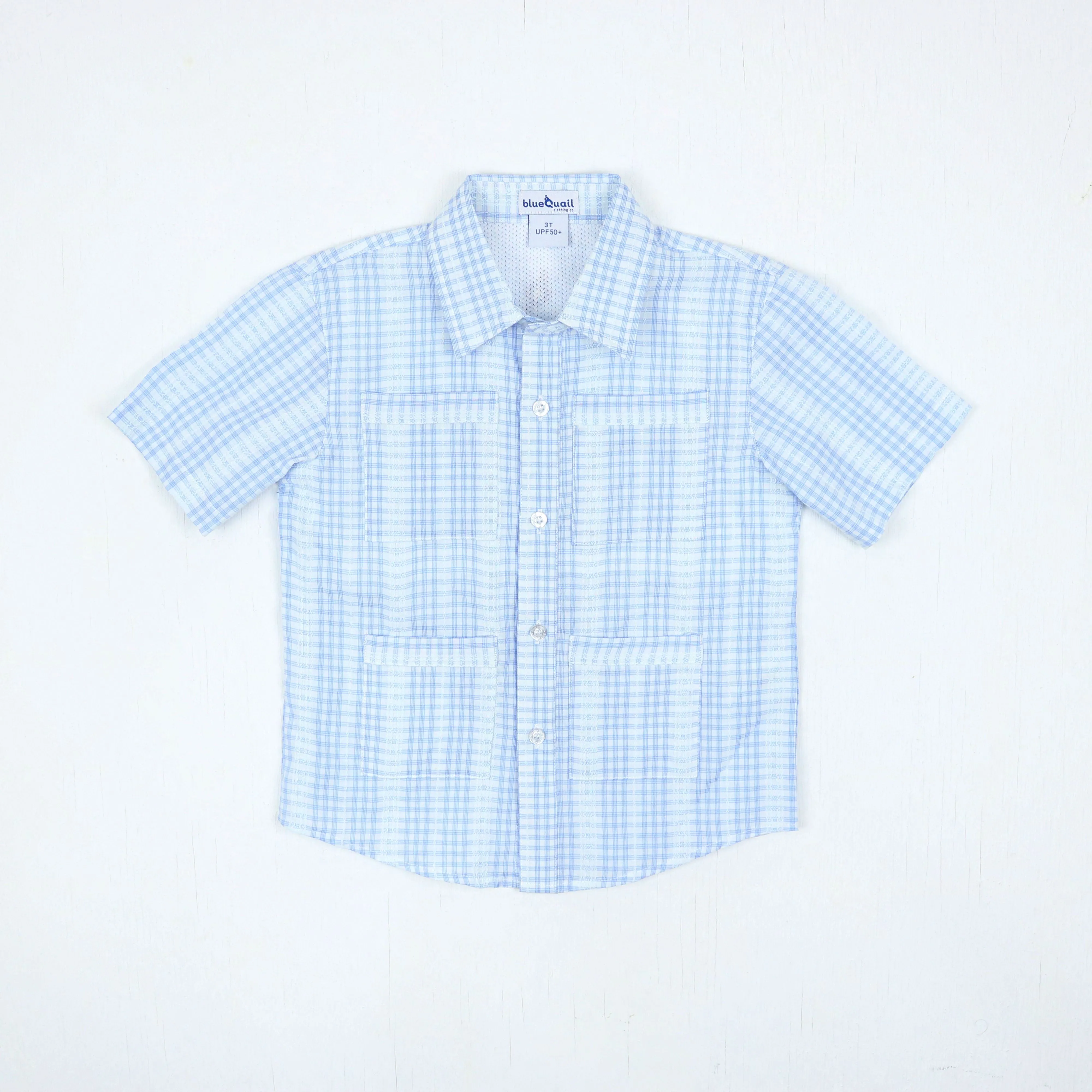 Blue Plaid Linen Short Sleeve