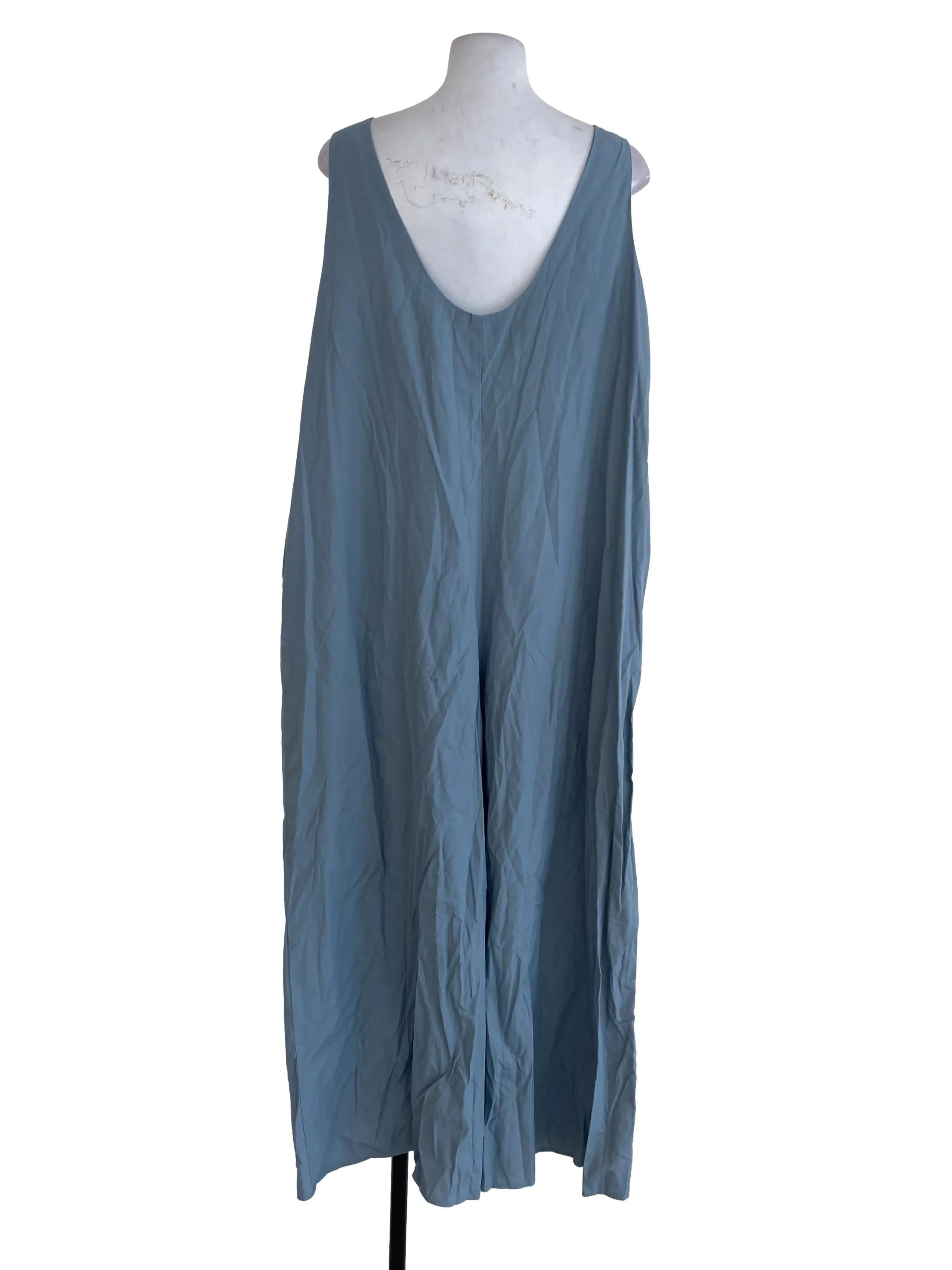 Blue Plain Jumpsuits