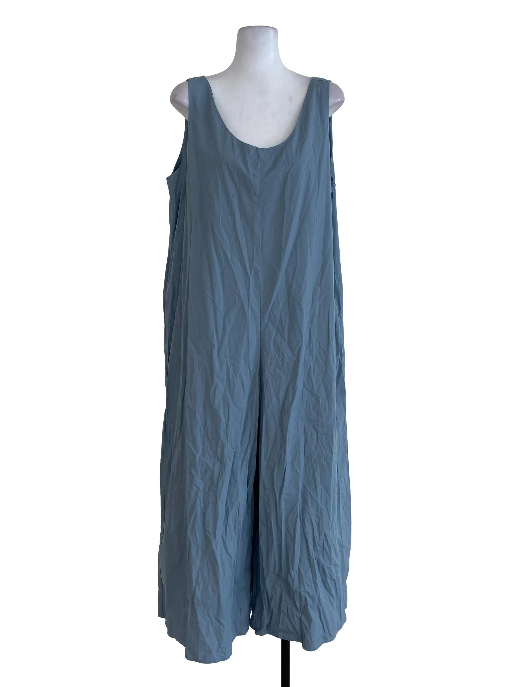Blue Plain Jumpsuits