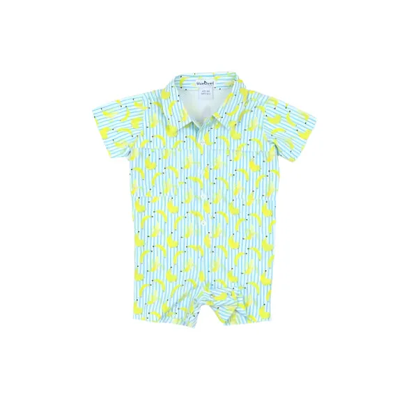 BlueQuail Clothing Co Short Sleeve Romper - Bananas