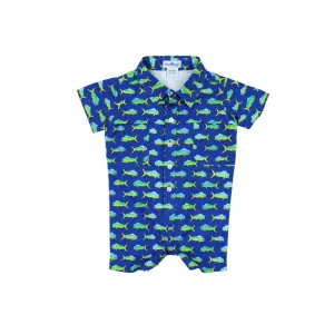 BlueQuail Clothing Co Short Sleeve Romper - Mahi Mahi