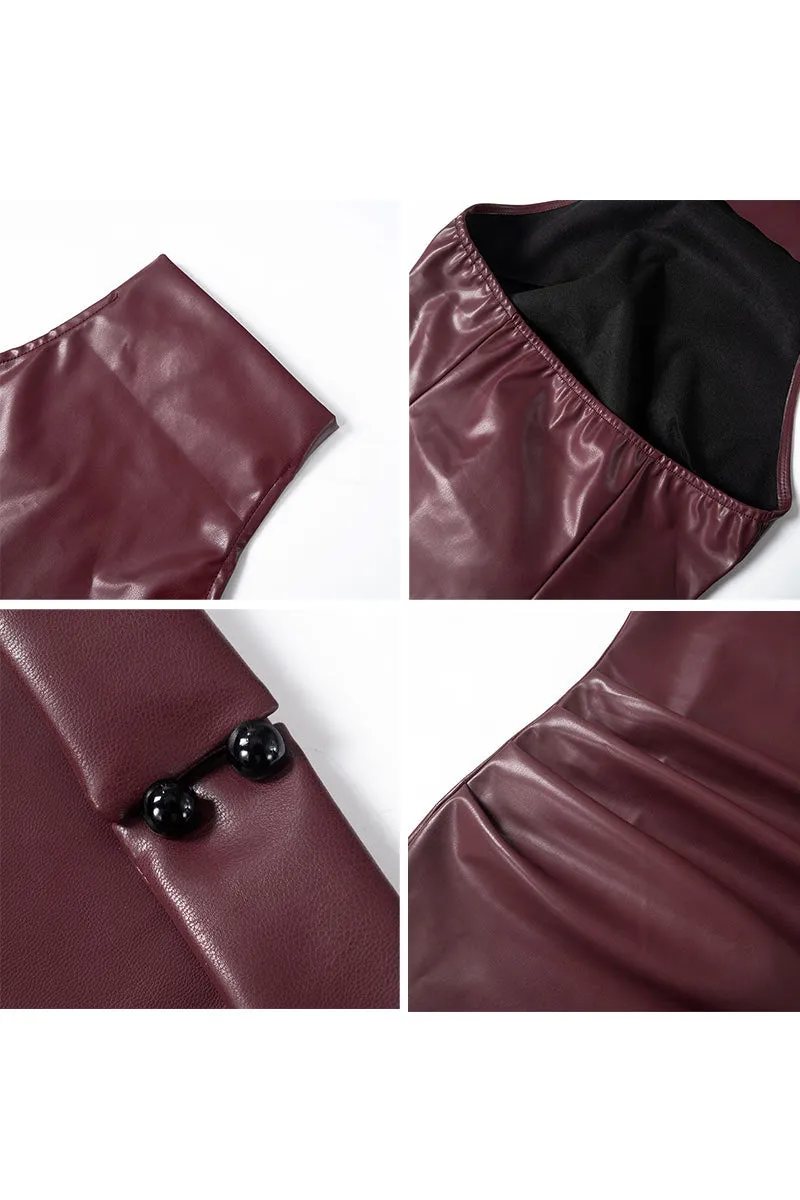 BM0104 Vegan Leather Mini Dress